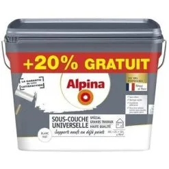 Alpina Sous Couche Acrylique Universelle Grands Travaux - Intérieur - 10L + 20% Gratuit