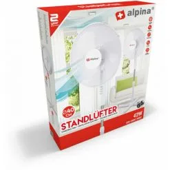 Ventilateur Sur Pied Diamètre De 40 Cm Alpina 3 Vitesses Blanc