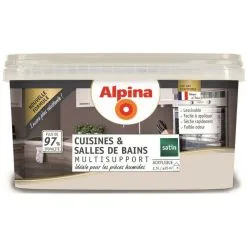Alpina Peinture Acrylique Multisupports - Cuisine & Salle De Bains - Satin - 2,5L | Finition: Satinée - Couleur: Nuage (Alpina) - Nuage (Alpina)