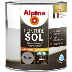 Alpina Peinture Sol - Intérieur & Extérieur - Satin - 0,5L