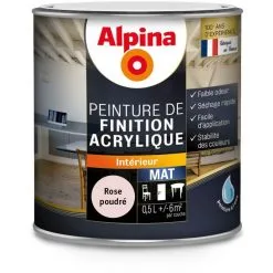 Alpina Peinture De Finition Acrylique - Intérieur - Mat - 0,5L | Finition: Mat - Couleur: Rose Poudré - Rose Poudré